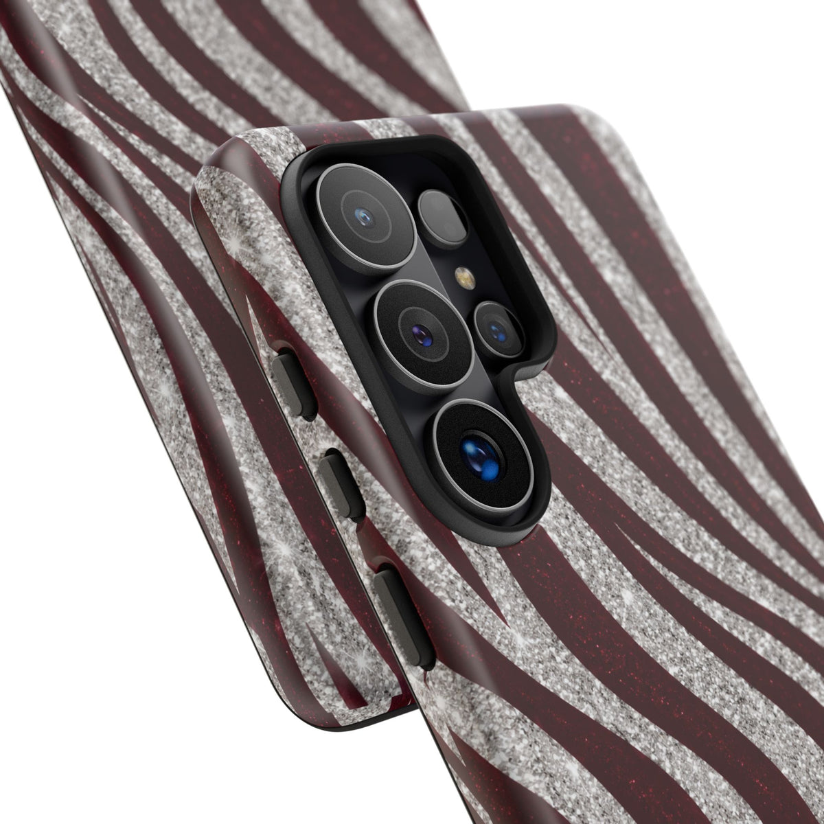 Burgundy Zebra Glitter Tough Case