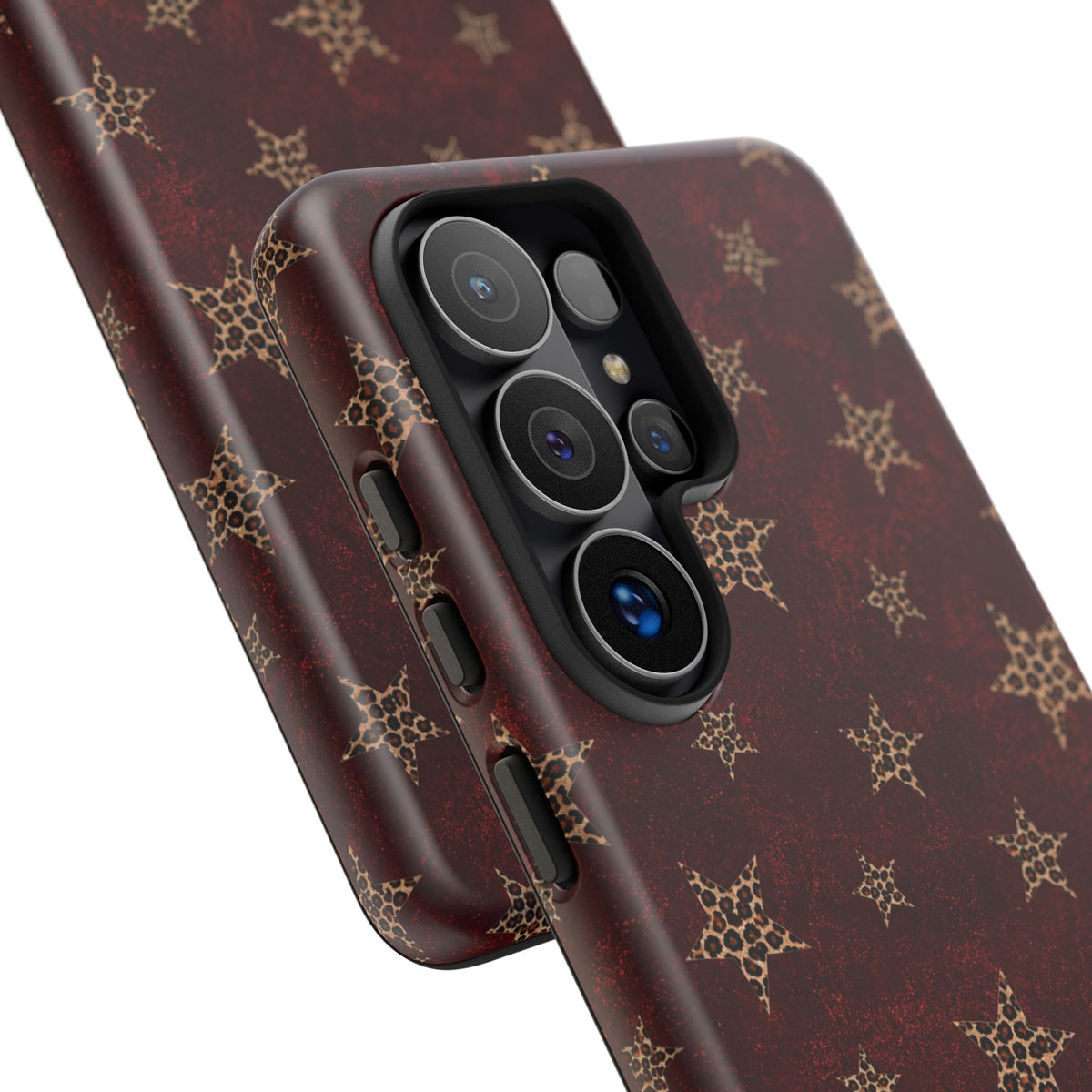 Burgundy Leopard Star Tough Case