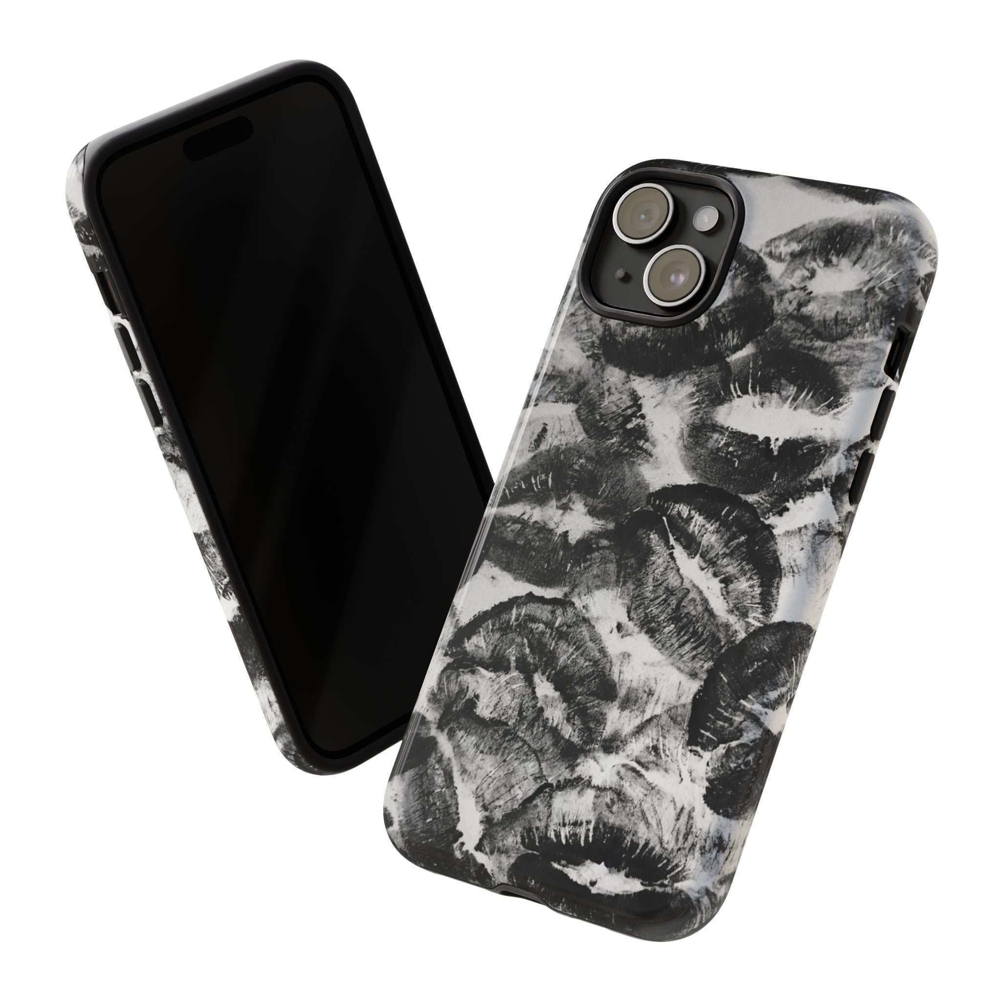 Black and Kiss Design Phone Case