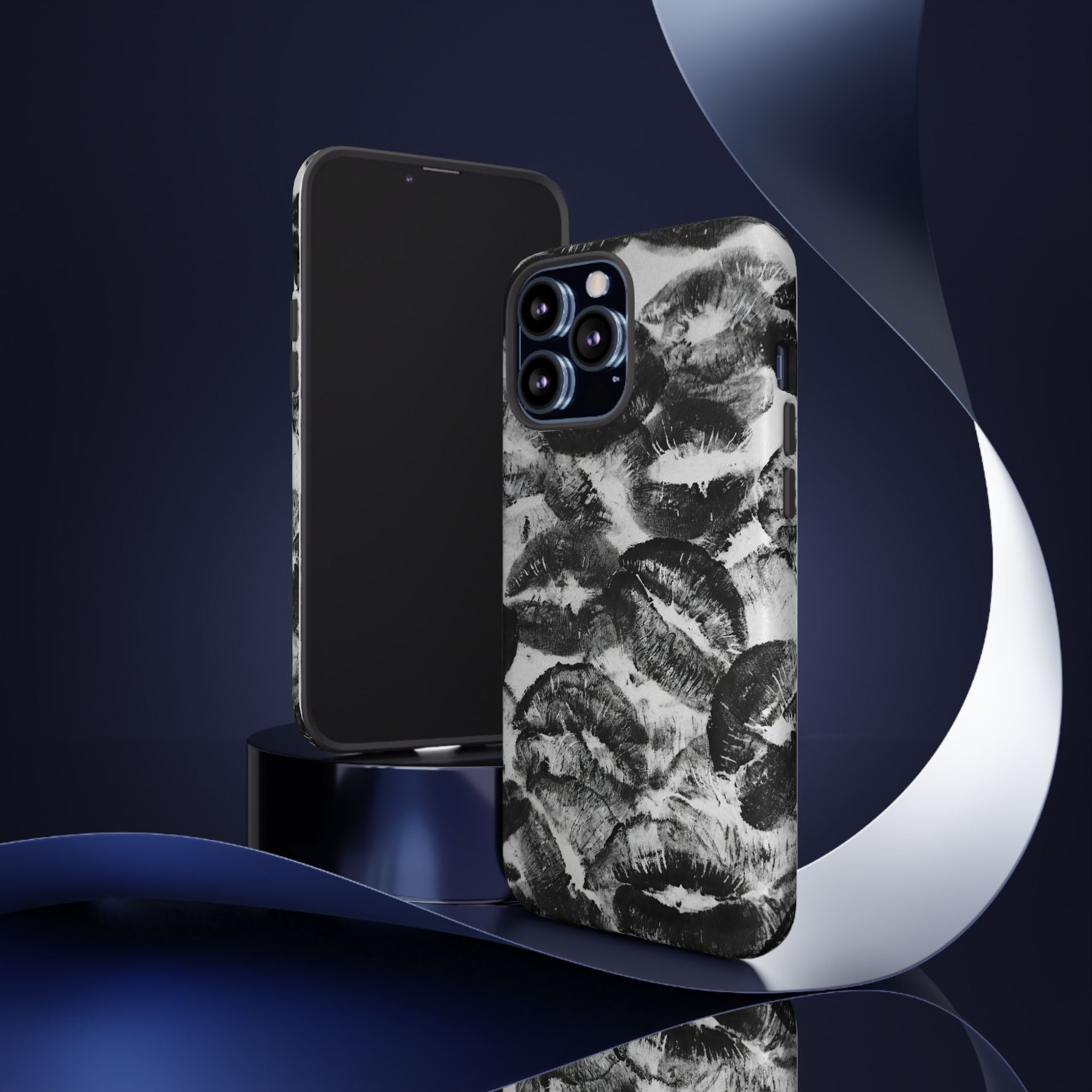 Black and Kiss Design Phone Case