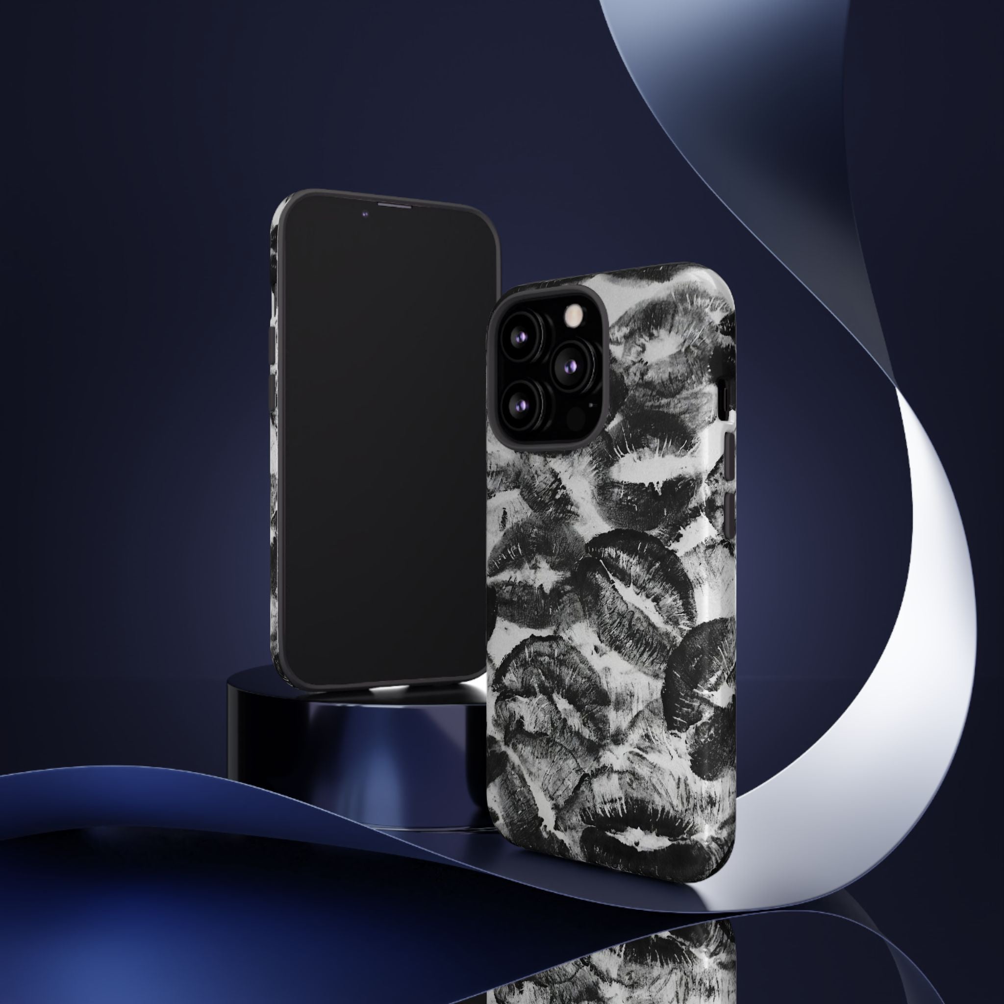 Black and Kiss Design Phone Case
