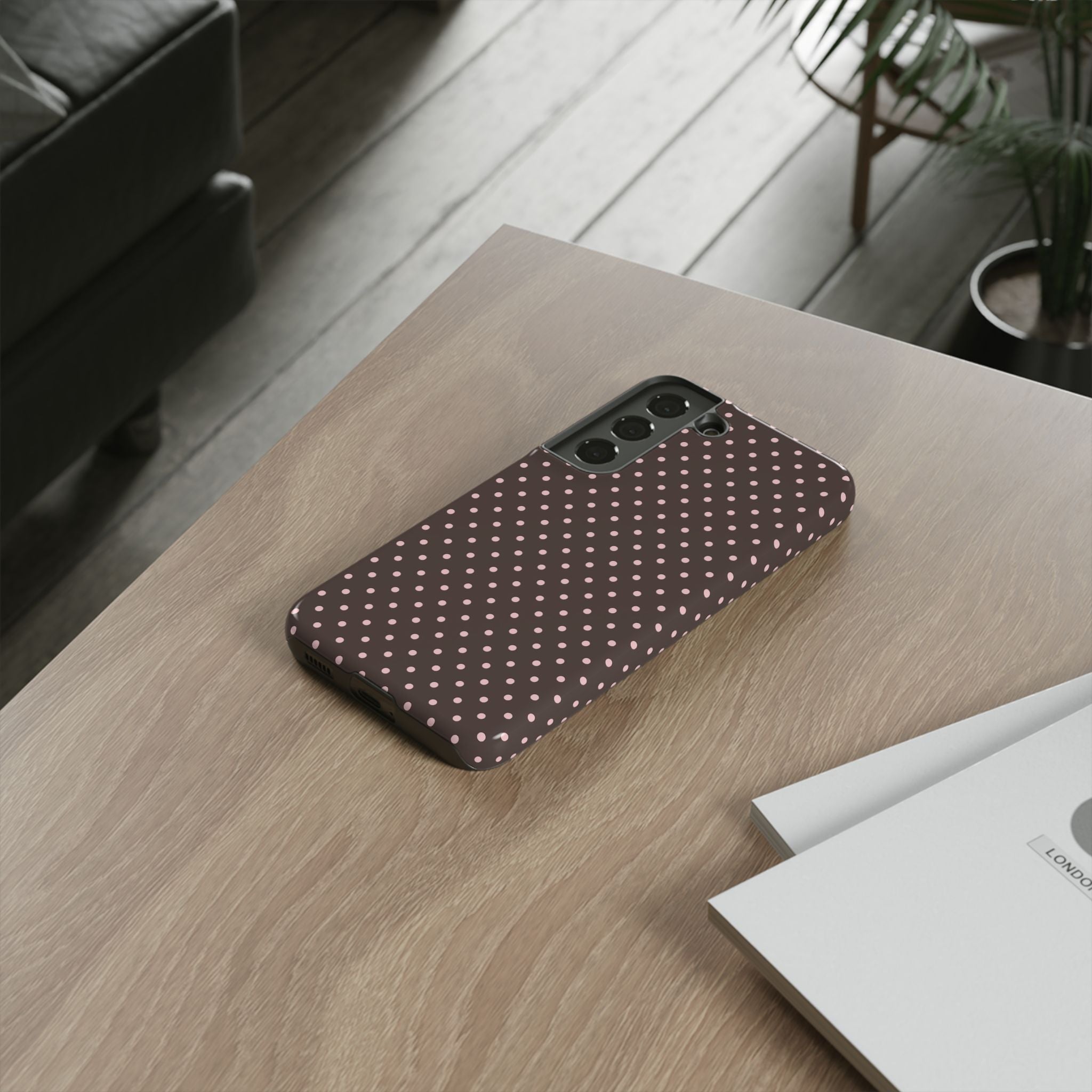 Brown Polka Phone Case