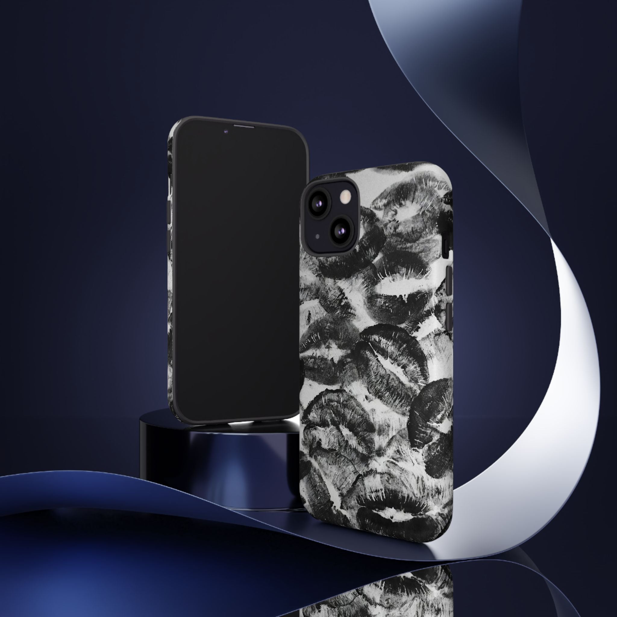 Black and Kiss Design Phone Case