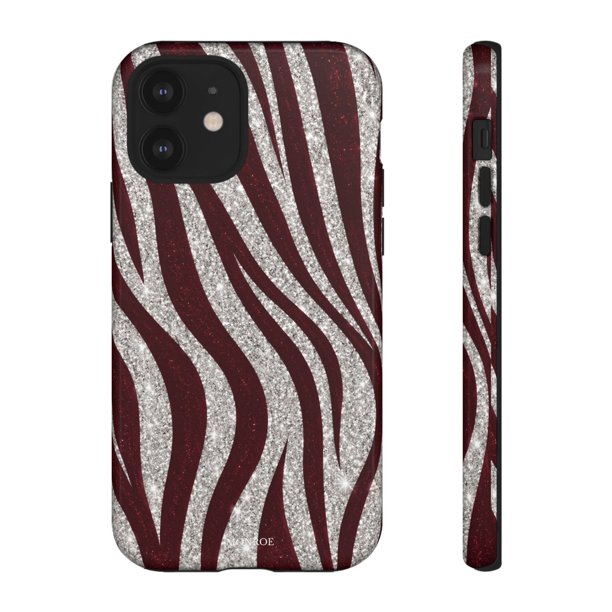 Burgundy Zebra Glitter Tough Case