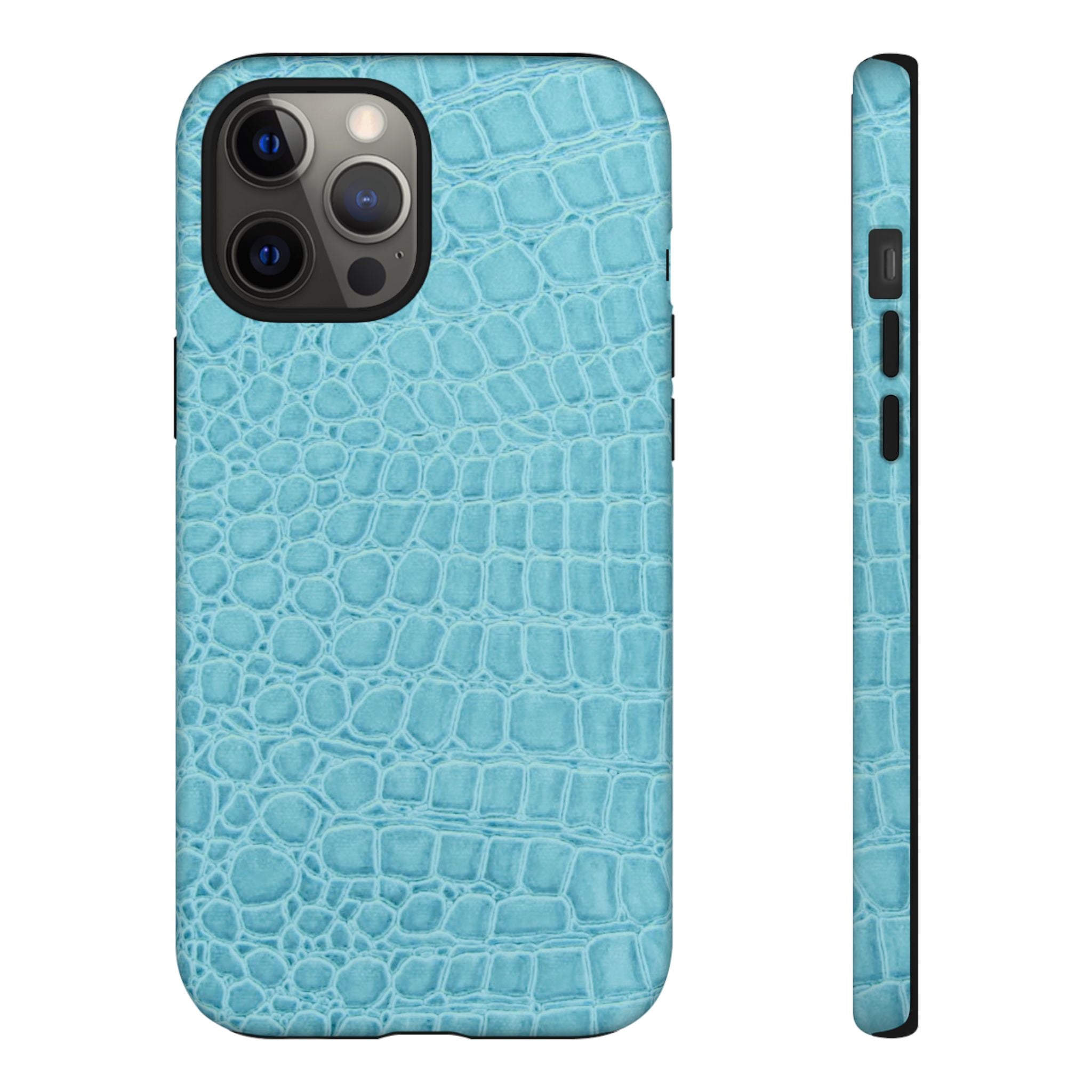 Croc Embossed Turquoise Phone Case
