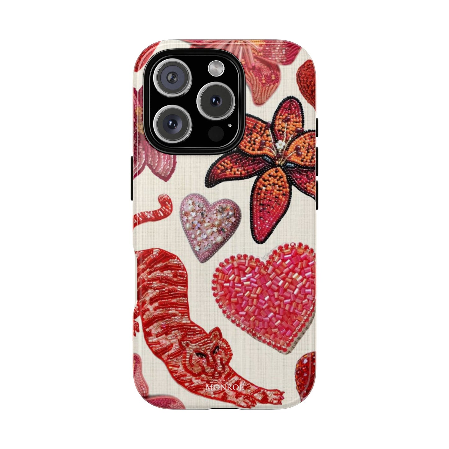 Floral & Heart Pattern Tough Case