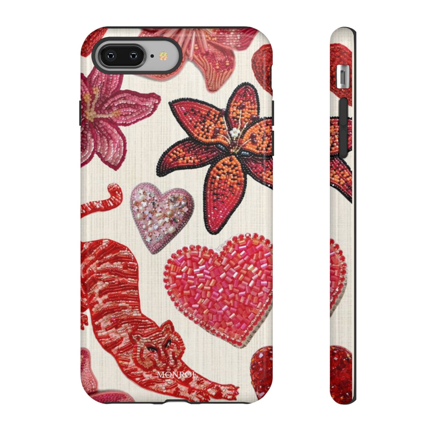 Floral & Heart Pattern Tough Case