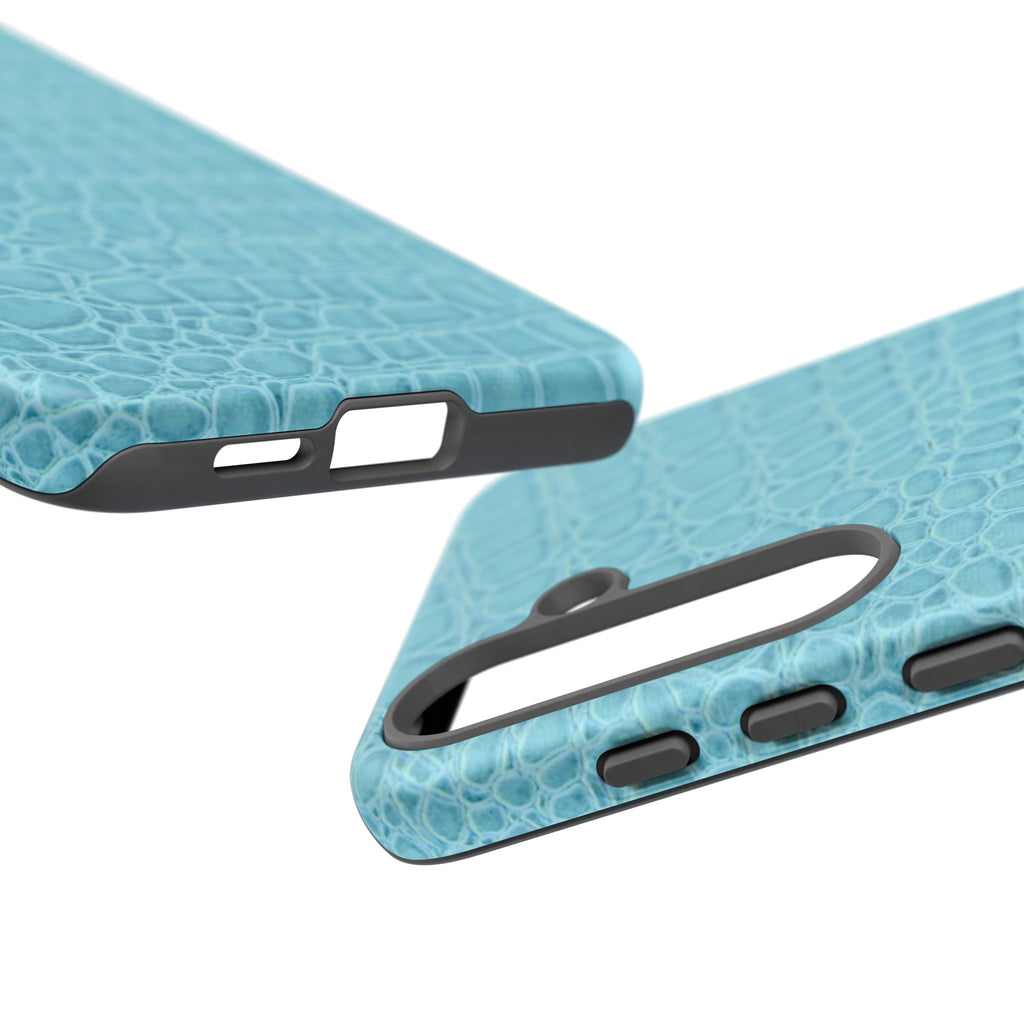 Croc Embossed Turquoise Phone Case