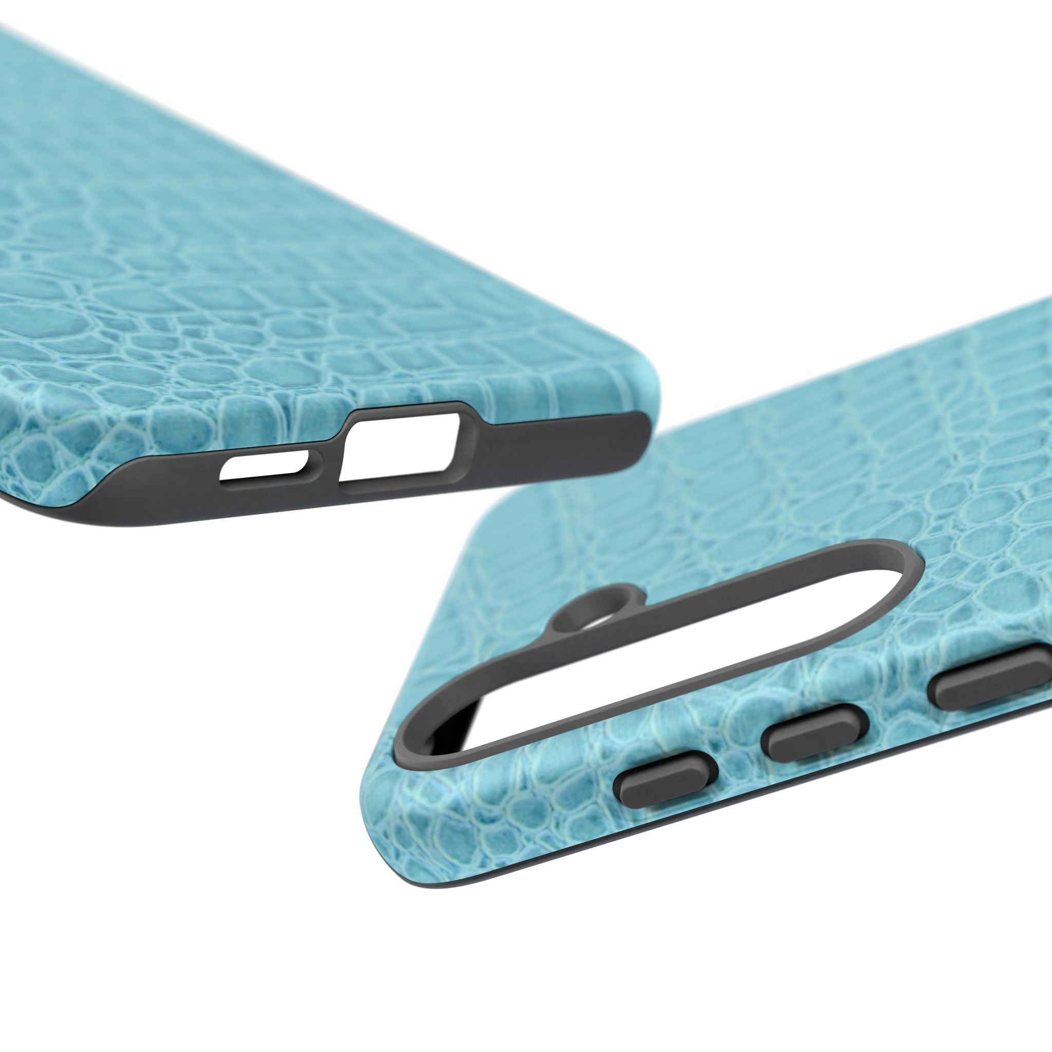 Croc Embossed Turquoise Phone Case