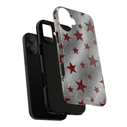Silver Red Starry Tough Case