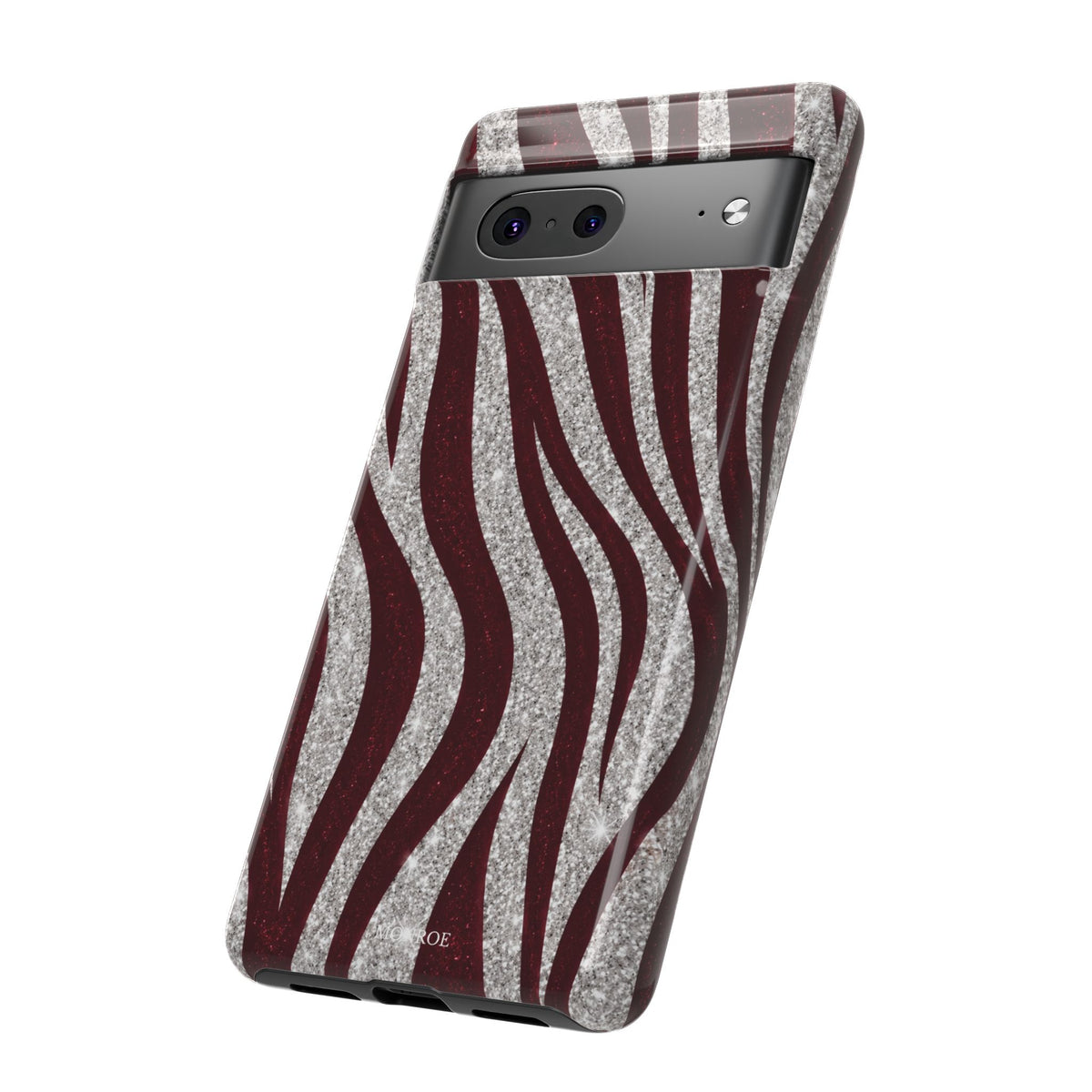 Burgundy Zebra Glitter Tough Case