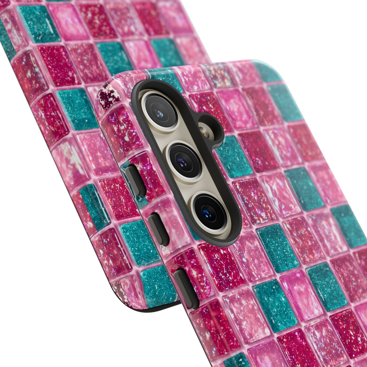 Pink Teal Mosaic Tough Case