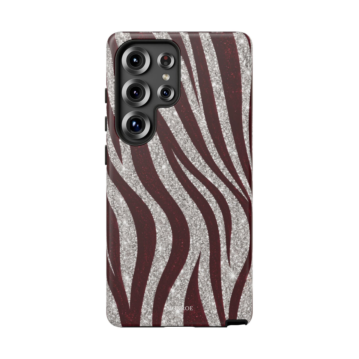 Burgundy Zebra Glitter Tough Case