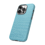 Croc Embossed Turquoise Phone Case