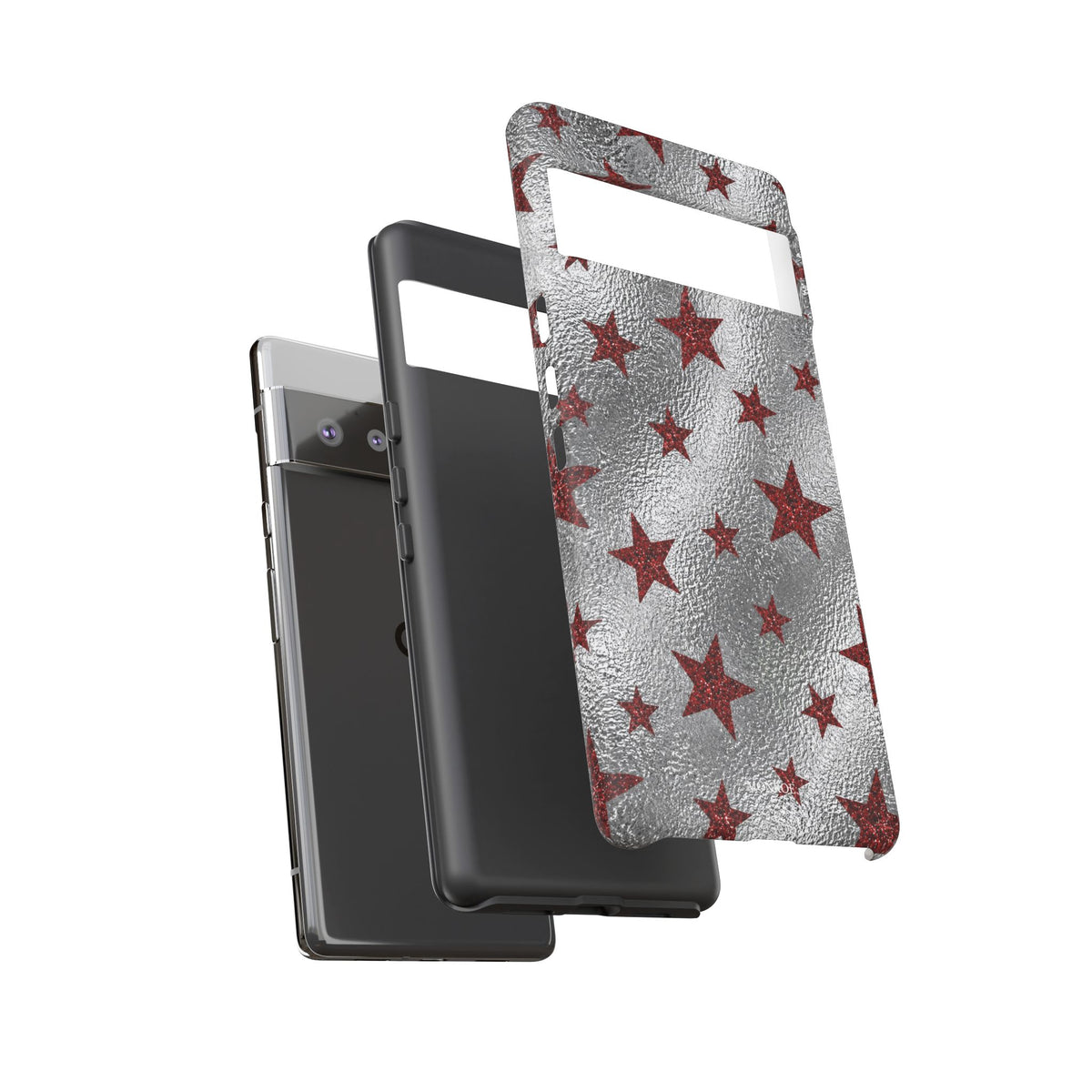 Silver Red Starry Tough Case