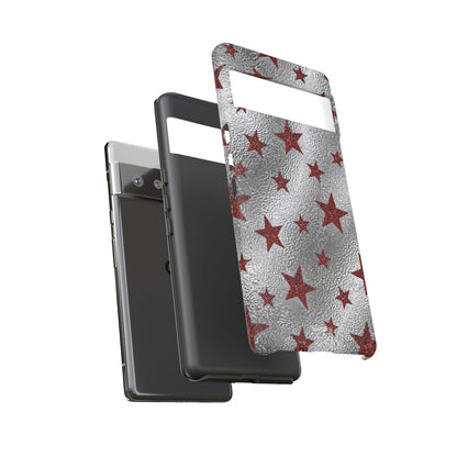 Silver Red Starry Tough Case