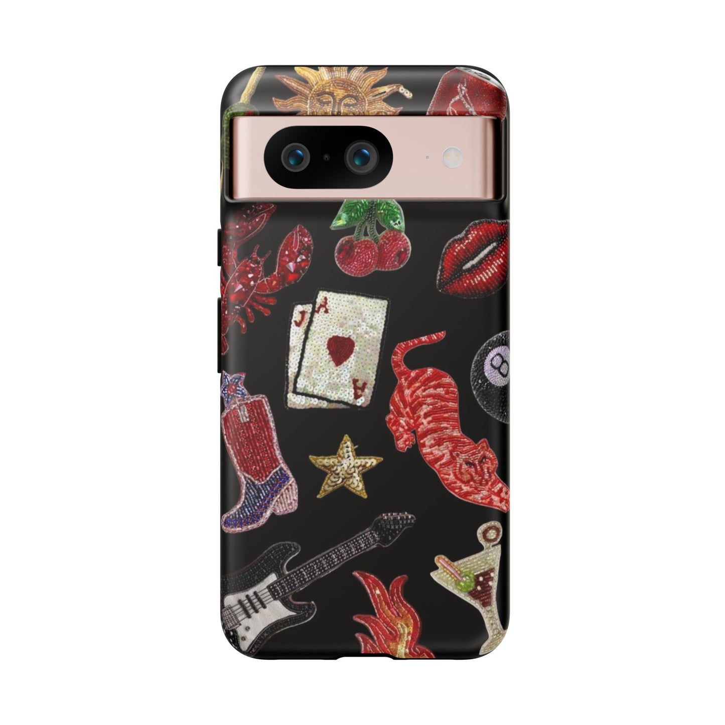 Retro Patch Motif Tough Case