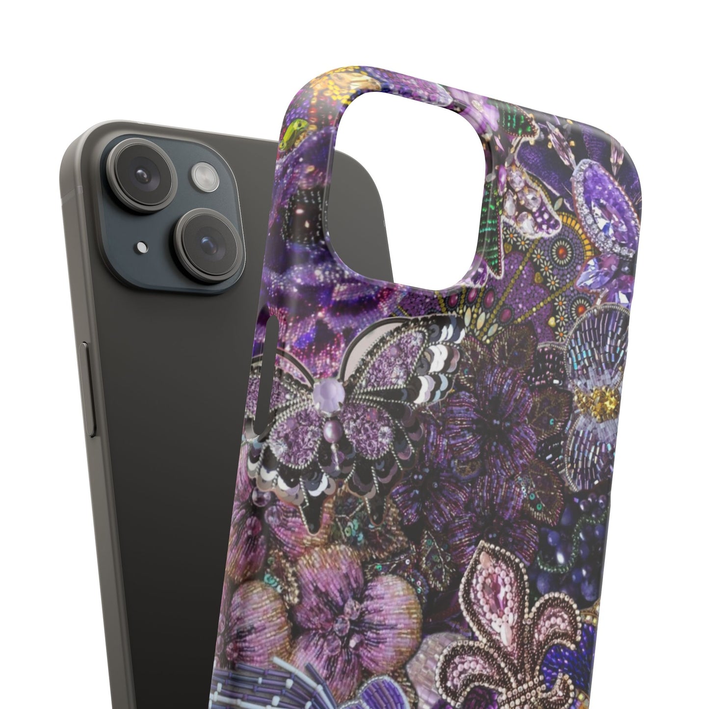 Purple Floral Butterfly Case