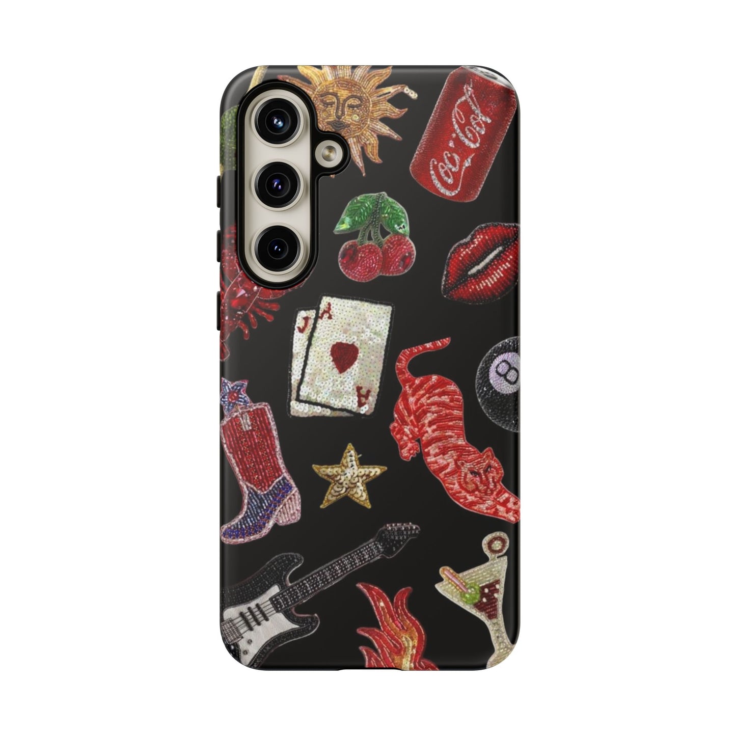 Retro Patch Motif Tough Case