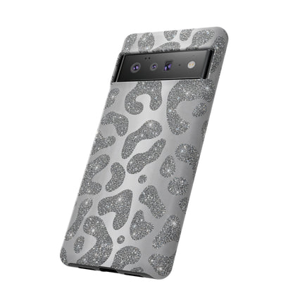 Silver Glitter Leopard Tough Case