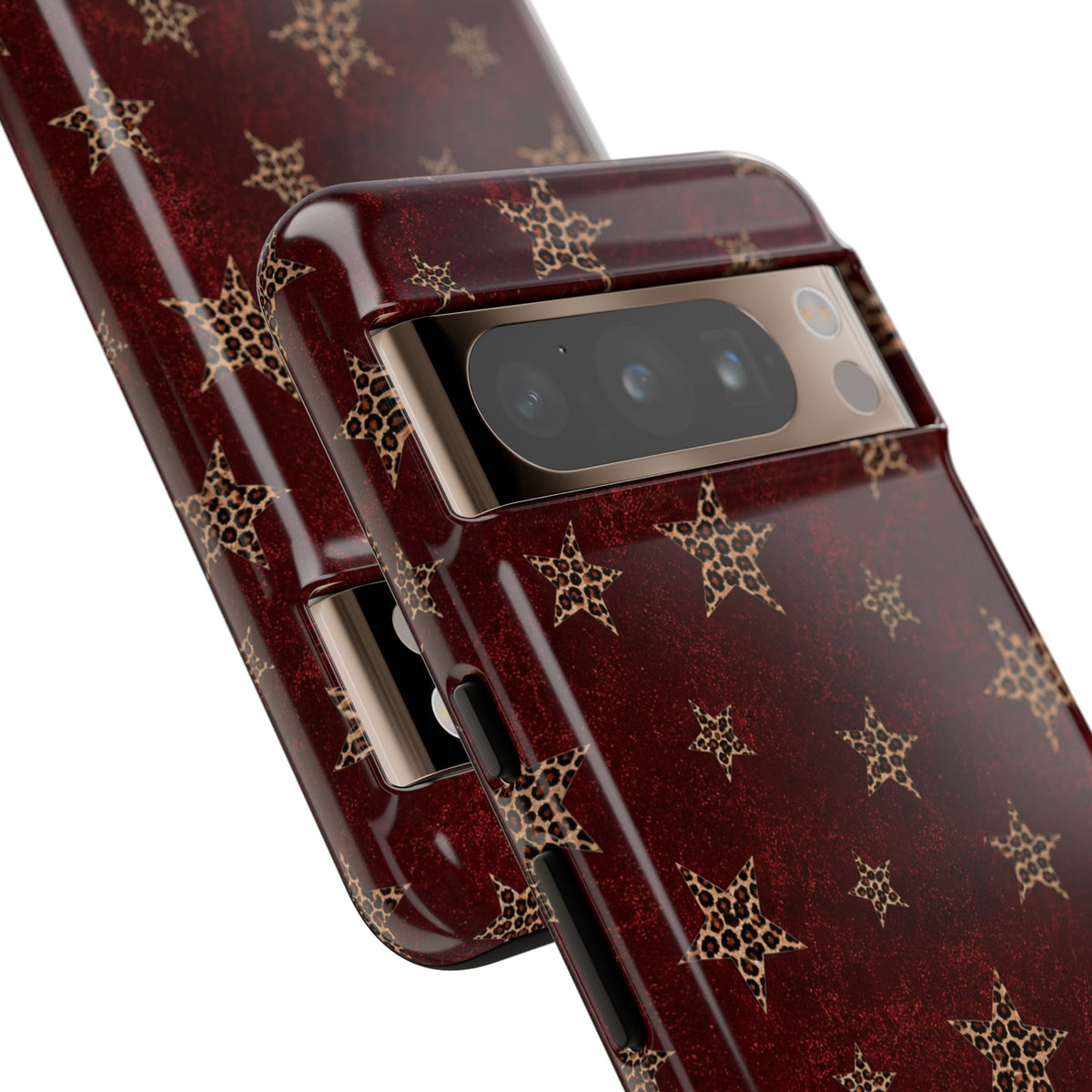 Burgundy Leopard Star Tough Case