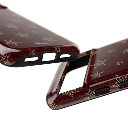 Burgundy Leopard Star Tough Case