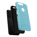 Croc Embossed Turquoise Phone Case