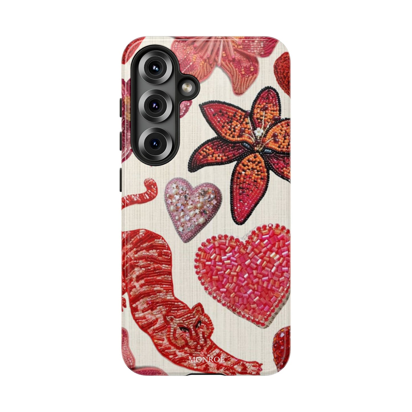 Floral & Heart Pattern Tough Case