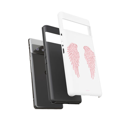 White & Pink Wings Tough Case
