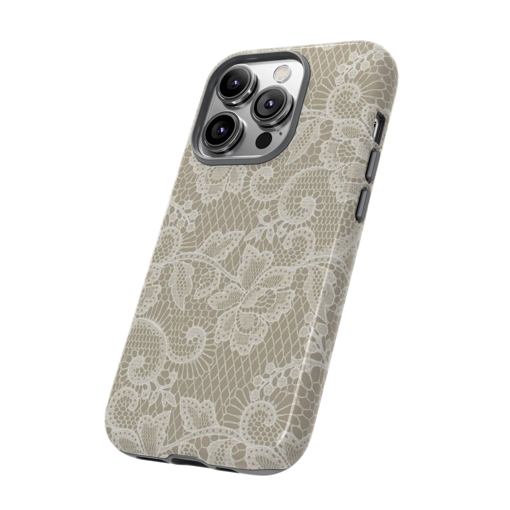 White Lace Pattern Tough Phone Case
