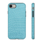 Croc Embossed Turquoise Phone Case