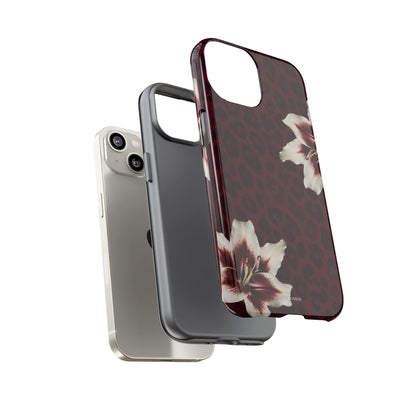 Burgundy Lily Leopard Tough Case