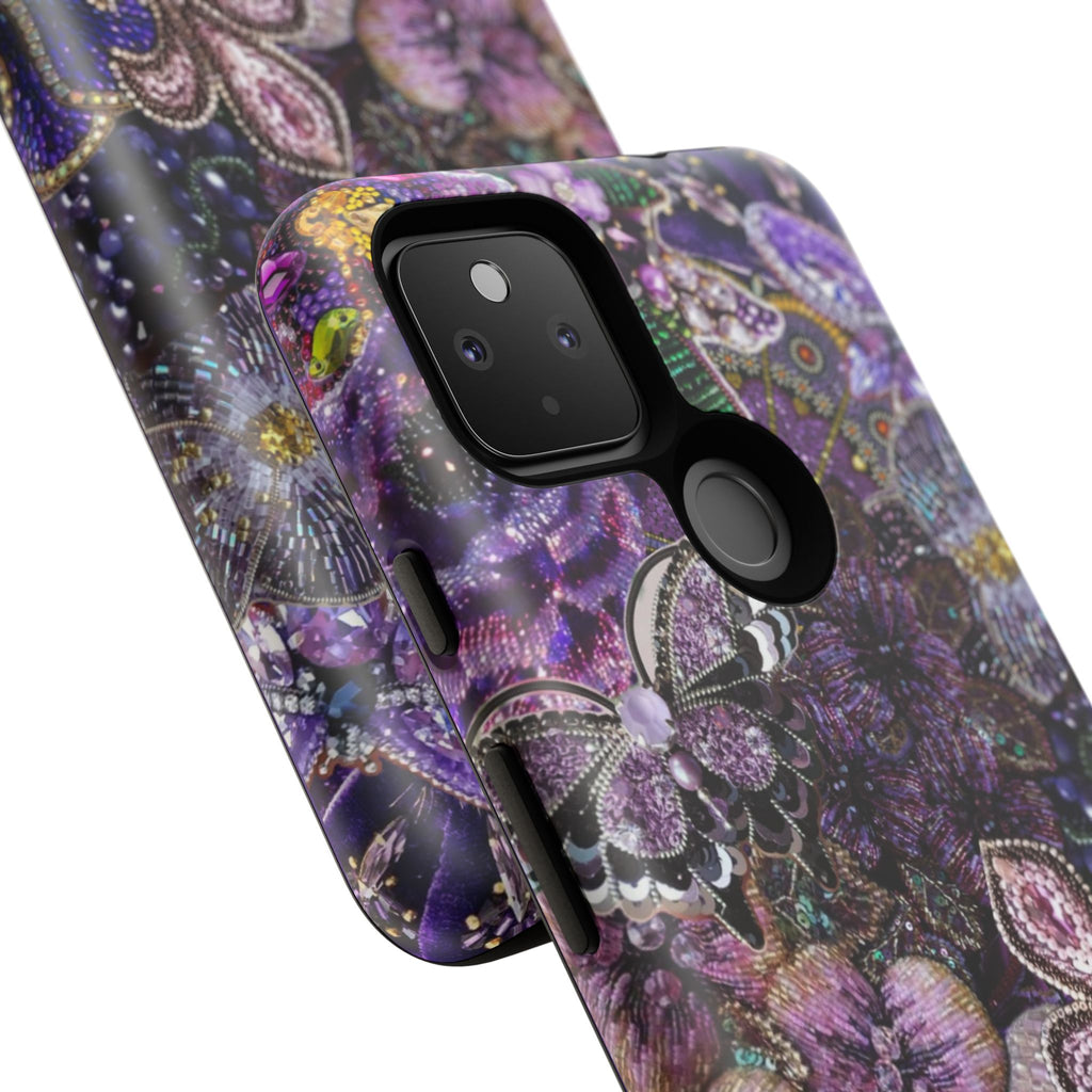 Purple Fleur-de-Lis Floral Tough Phone Case