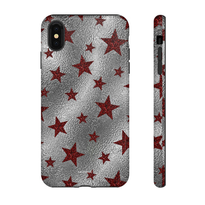 Silver Red Starry Tough Case