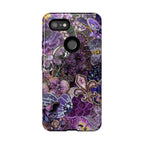 Purple Fleur-de-Lis Floral Tough Phone Case