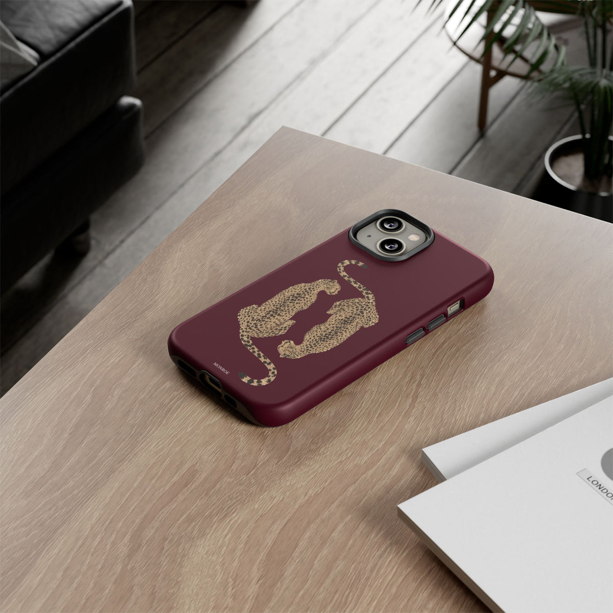 Burgundy Cheetah Tough Case