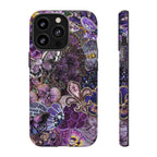Purple Fleur-de-Lis Floral Tough Phone Case