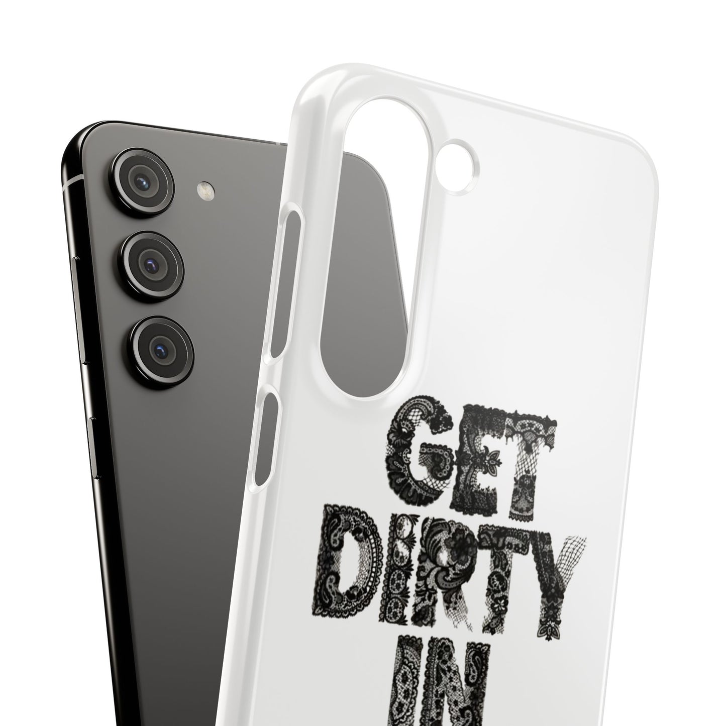 Get Dirty in Paris White Snap Case