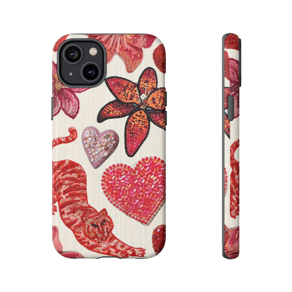 Floral & Heart Pattern Tough Case