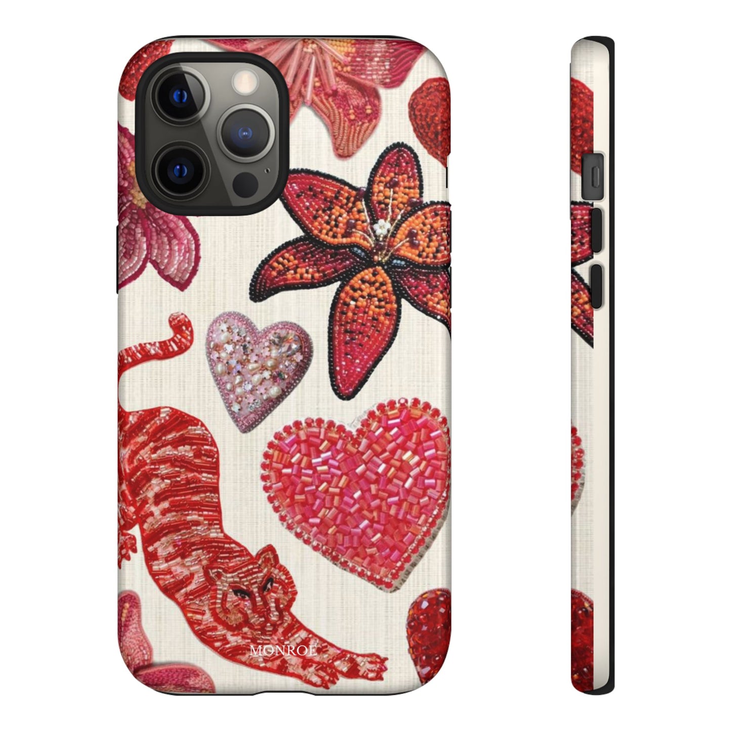 Floral & Heart Pattern Tough Case