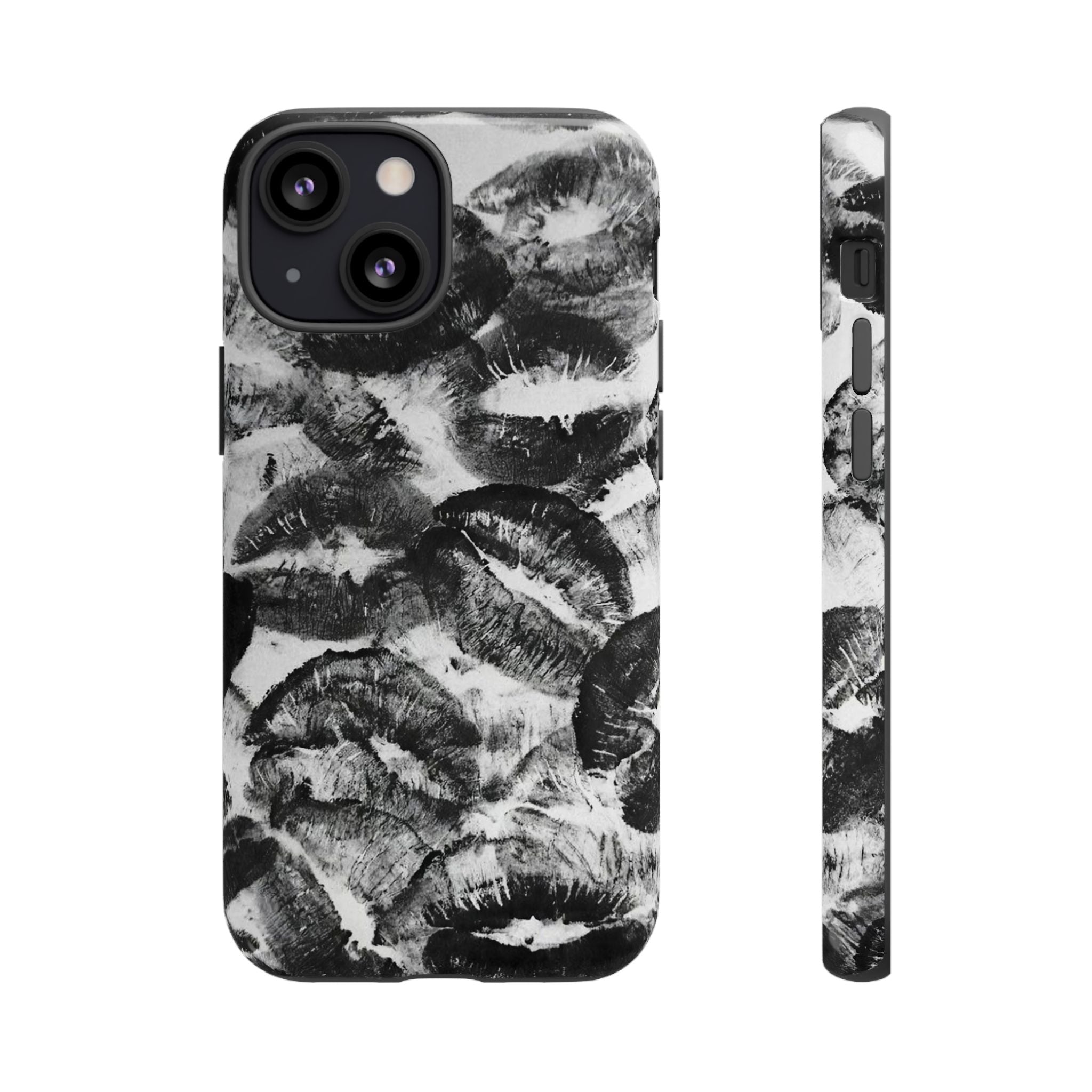 Black and Kiss Design Phone Case