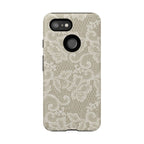 White Lace Pattern Tough Phone Case