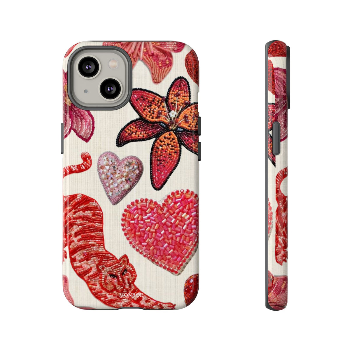 Floral & Heart Pattern Tough Case