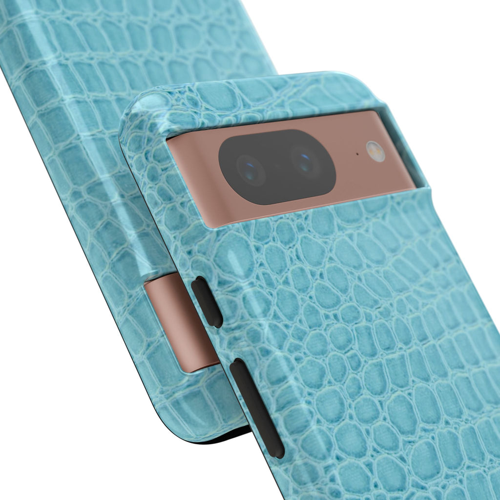Croc Embossed Turquoise Phone Case