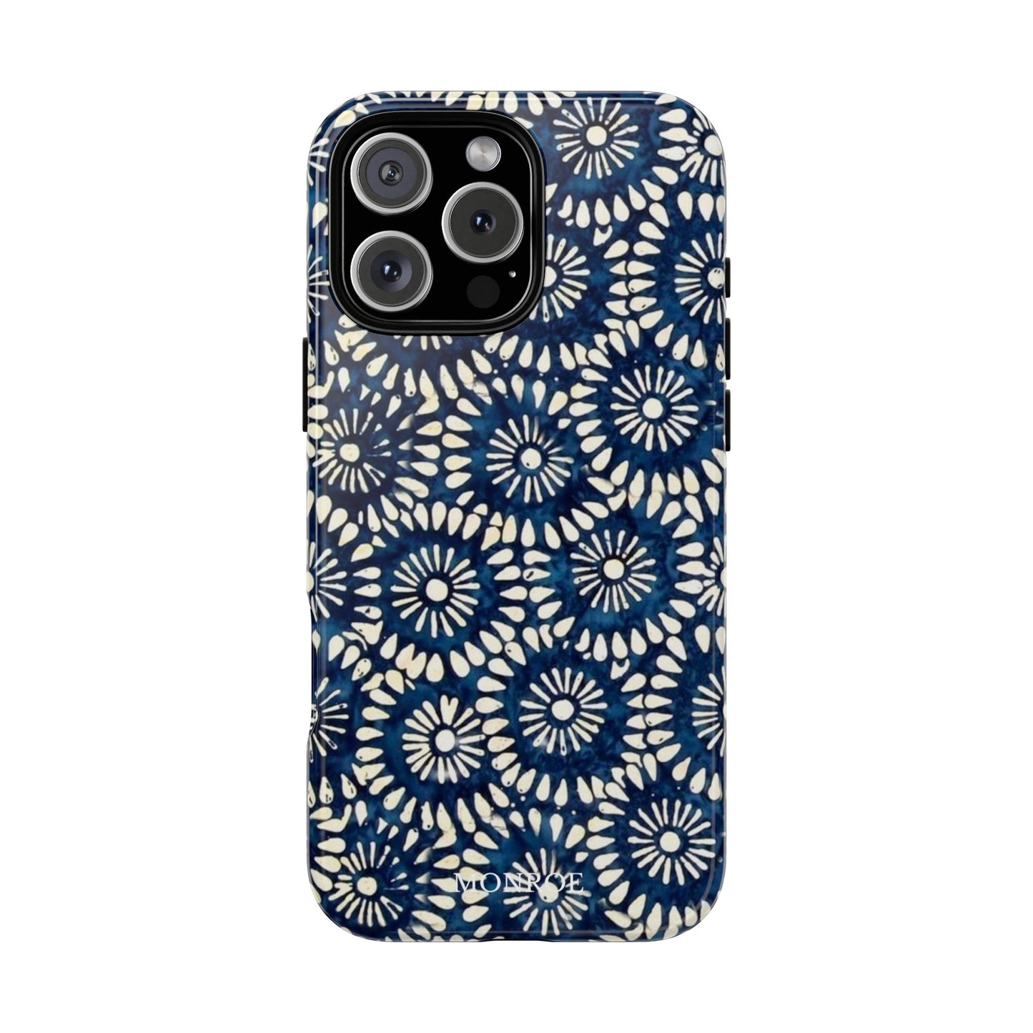 Navy Shibori Floral Tough Phone Case