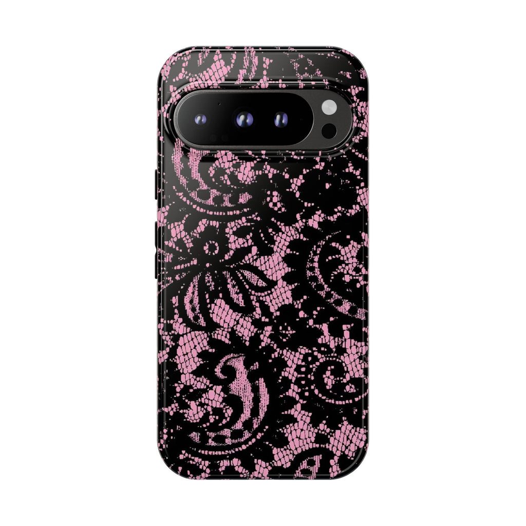 Pink Lace Pattern Tough Phone Case