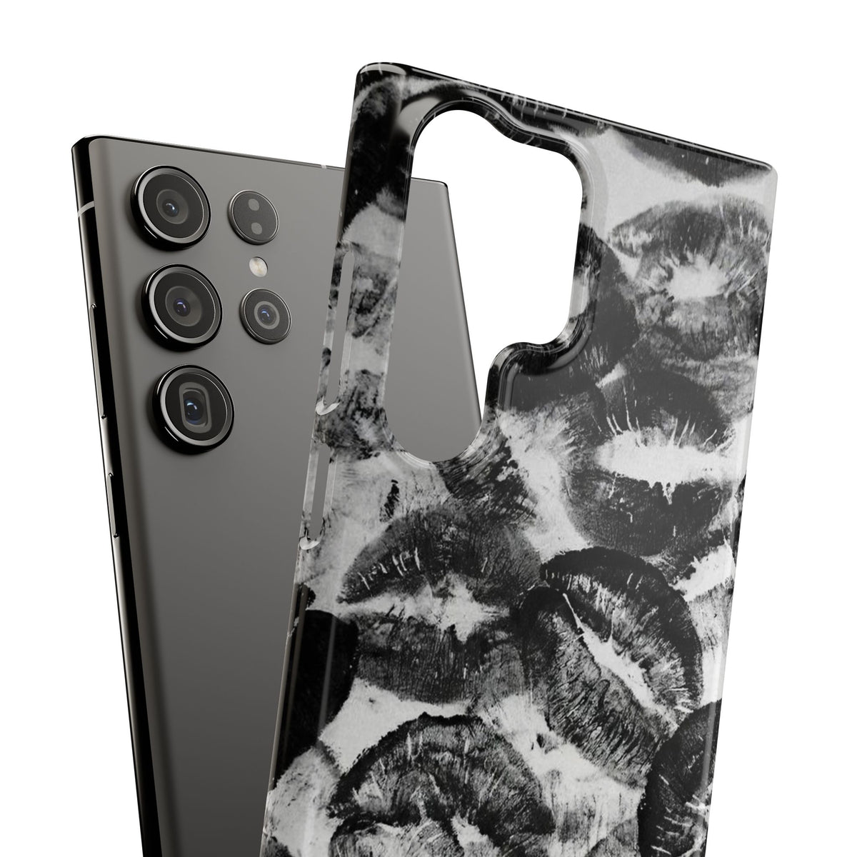 Black & White Kiss Print Case