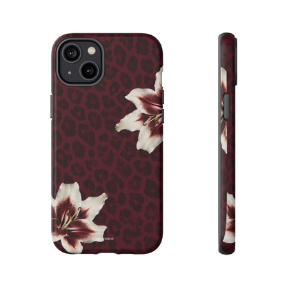 Burgundy Lily Leopard Tough Case