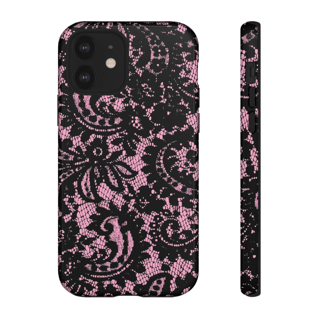 Pink Lace Pattern Tough Phone Case