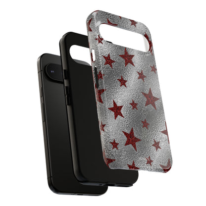 Silver Red Starry Tough Case